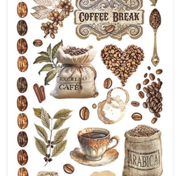 Stamperia Coffee and Chocolate Rub-On Transfers Vintage Coffee Shop Theme - Picture 7 of 7